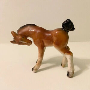 Vintage Small Porcelain Horse Figurine 3 Inch Long  Animal Collectible